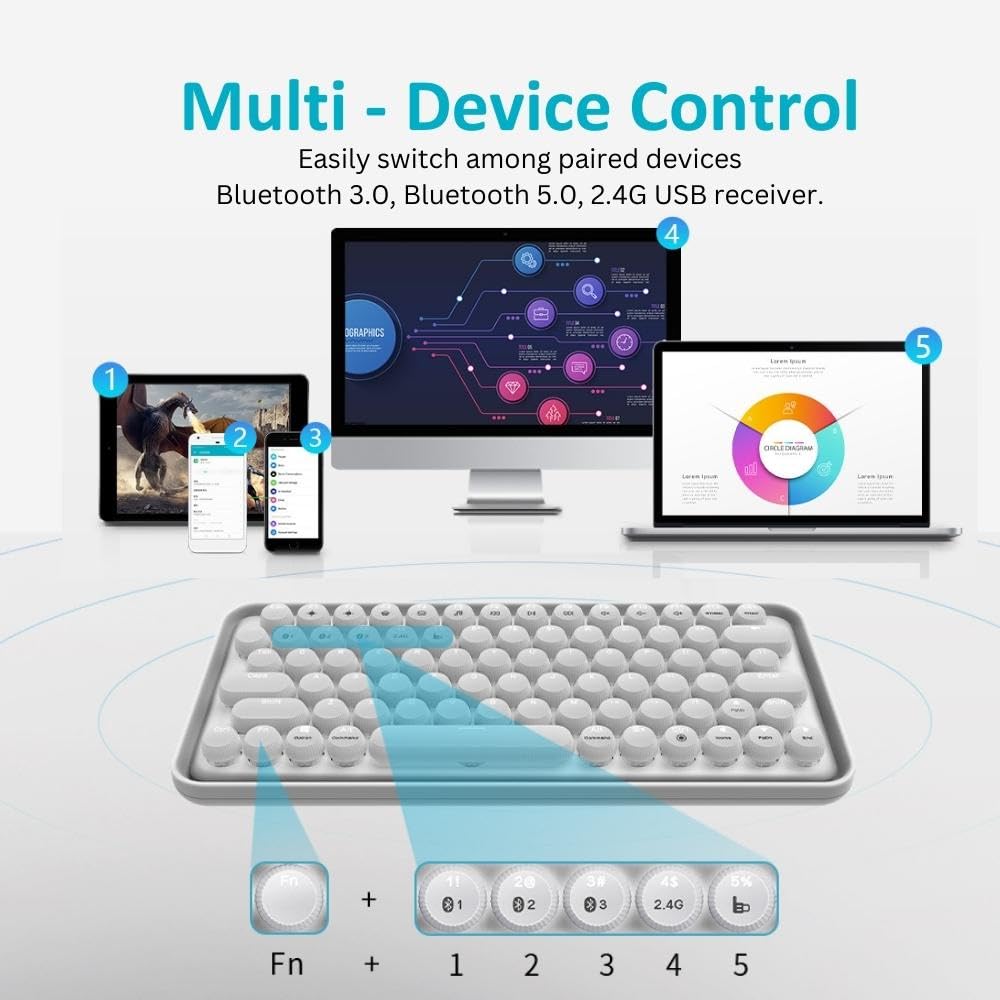 Rapoo Ralemo Pre 5 Mechanical Keyboard with Multi-Mode Technology (Bluetooth), Backlight Enabled & Built in Battery. Compatible with Windows/Chromebook/PC/Laptop (White) Rapoo Ralemo Pre 5 Mechanical Keyboard with Multi-Mode Technology (Bluetooth), Backlight Enabled & Built in Battery. Compatible with Windows/Chromebook/PC/Laptop (White)