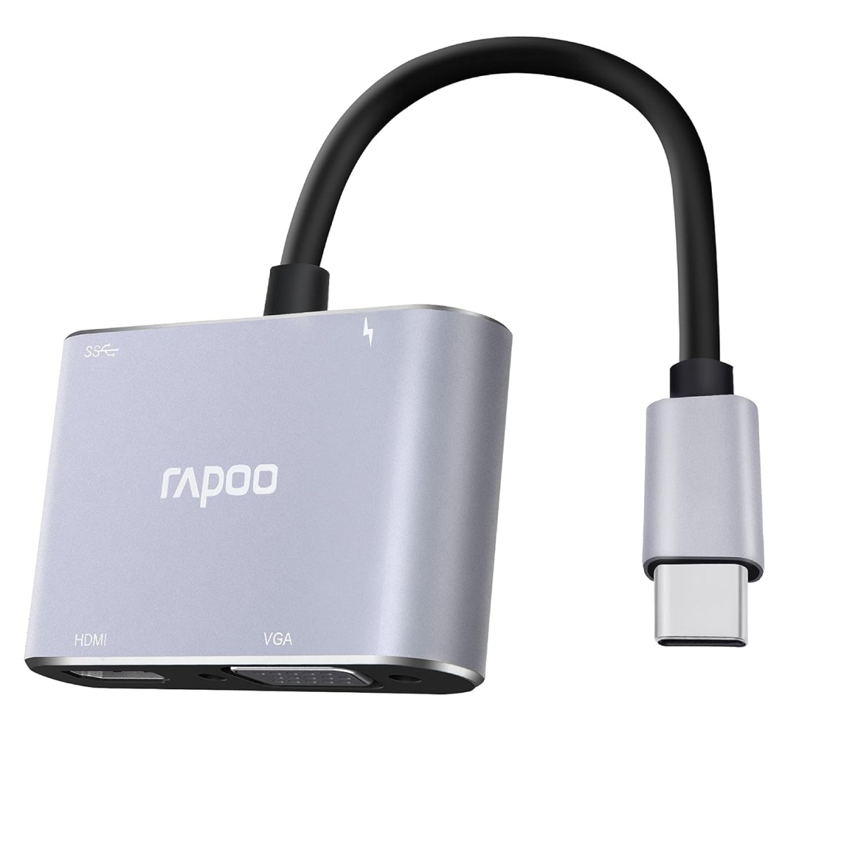 Rapoo XD30 USB C Hub, 4-in-1 USB C Adapter, with 4K USB C to HDMI/30Hz & VGA Ports,PD protocal Power Supply,USB A 3.0 for MacBook Pro 2016/2017/2018, Chromebook, Windows, and More Rapoo XD30 USB C Hub, 4-in-1 USB C Adapter, with 4K USB C to HDMI/30Hz & VGA Ports,PD protocal Power Supply,USB A 3.0 for MacBook Pro 2016/2017/2018, Chromebook, Windows, and More