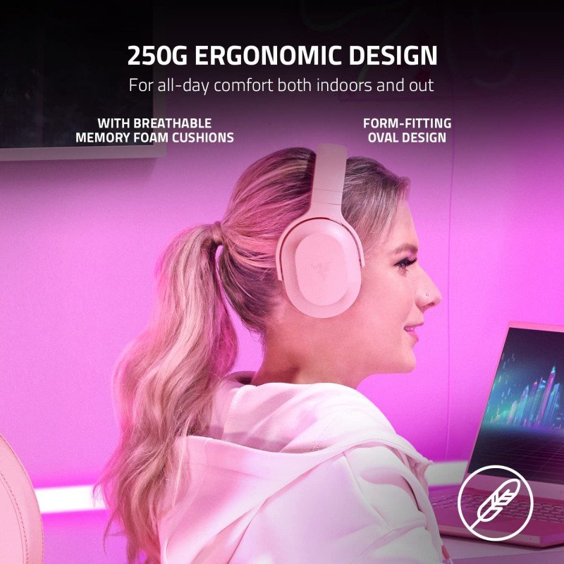 Razer Barracuda X (2022) - Wireless Multi-Platform Gaming and Mobile Headset - Quartz Pink - FRML Packaging RZ04-04430300-R3M1 Razer Barracuda X (2022) - Wireless Multi-Platform Gaming and Mobile Headset - Quartz Pink - FRML Packaging RZ04-04430300-R3M1