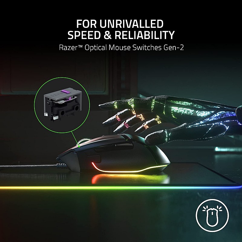 Razer Basilisk V3 Customizable Ergonomic Gaming Mouse: Optical Sensor - 11 Programmable Buttons - Classic Black - RZ01-04000100-R3M1