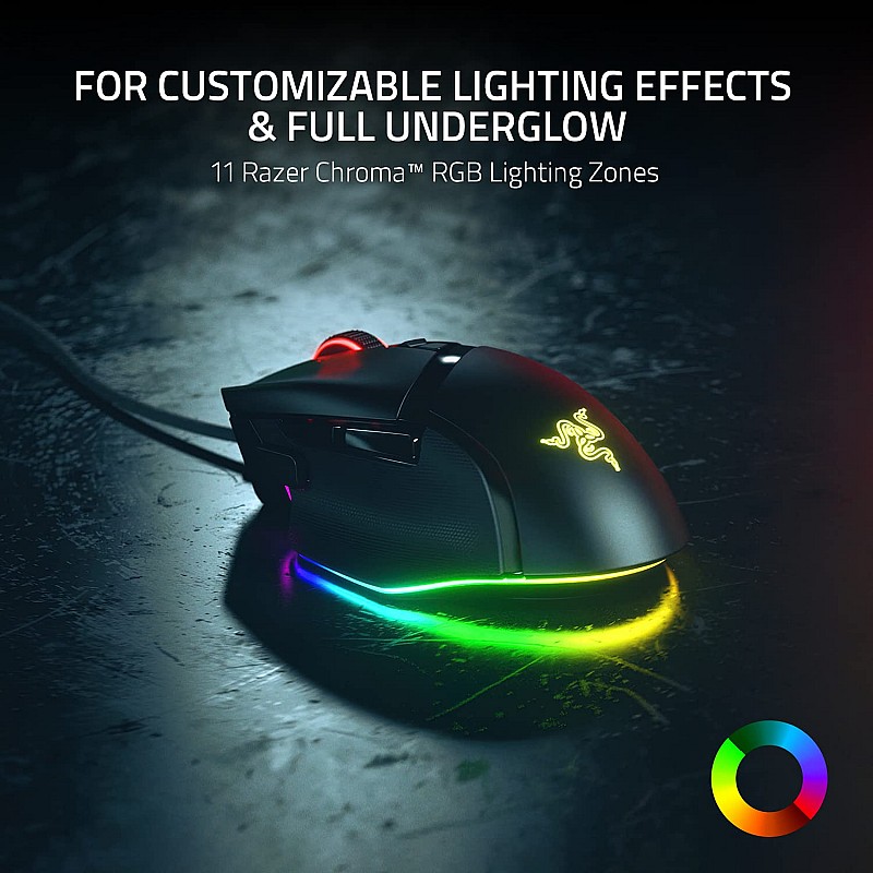 Razer Basilisk V3 Customizable Ergonomic Gaming Mouse: Optical Sensor - 11 Programmable Buttons - Classic Black - RZ01-04000100-R3M1