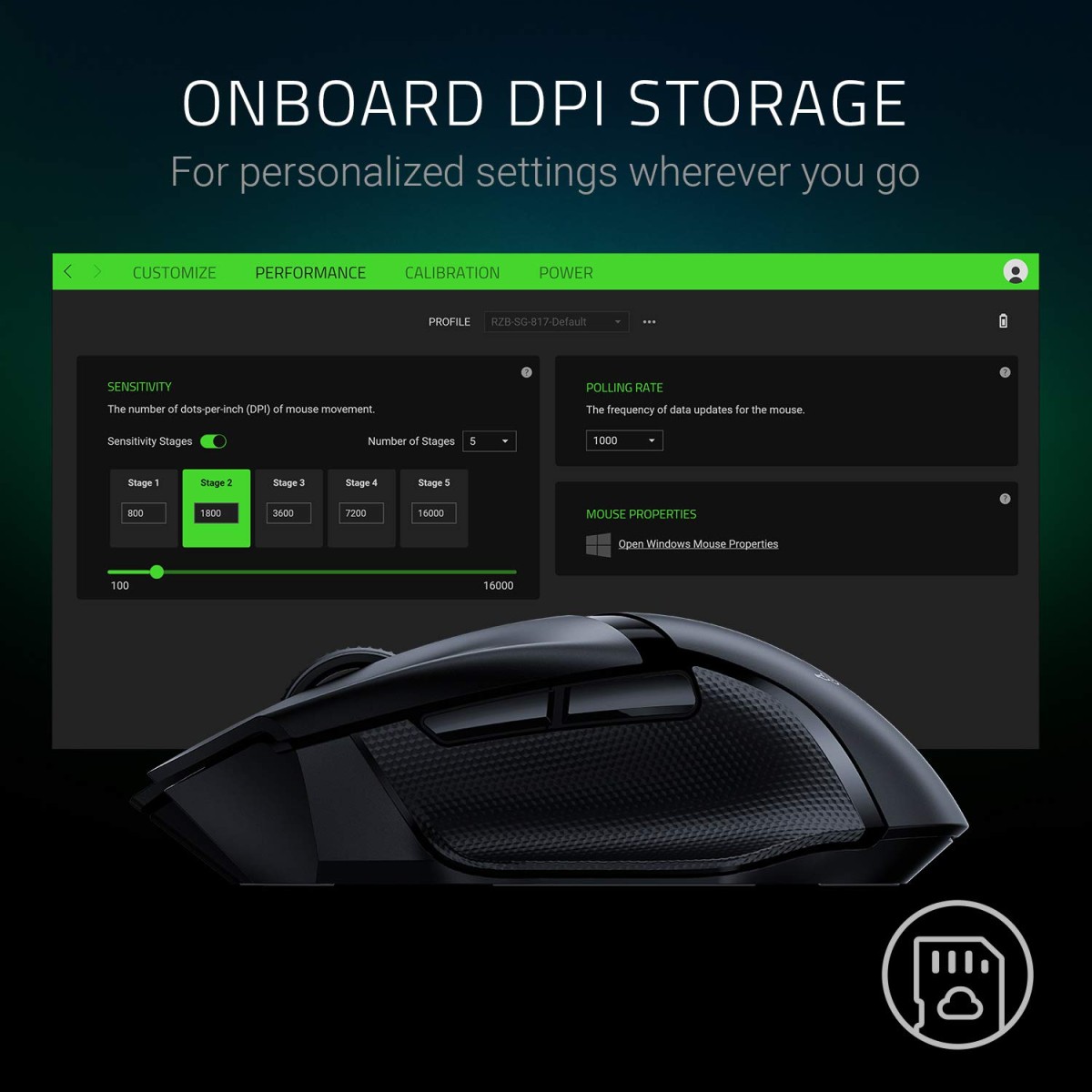Razer Basilisk X Hyperspeed Wireless Gaming Mouse, (with Razer Technology, Advanced 5G Optical Sensor and 6 Configurable Buttons)