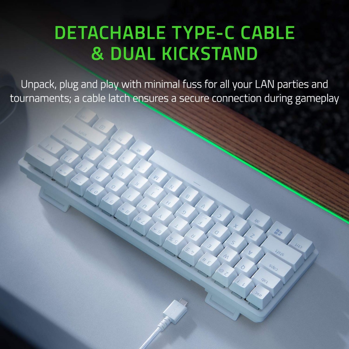 Razer Huntsman Mini - Mercury Edition - 60% Optical Gaming Keyboard (Linear Red Switch, White)