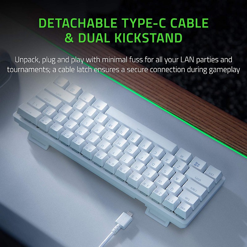 Razer Huntsman Mini - Mercury Edition - 60% Optical Gaming Keyboard (Linear Red Switch, White) 