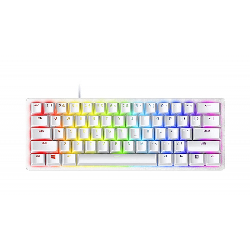 Razer Huntsman Mini - Mercury Edition - 60% Optical Gaming Keyboard (Linear Red Switch, White) 