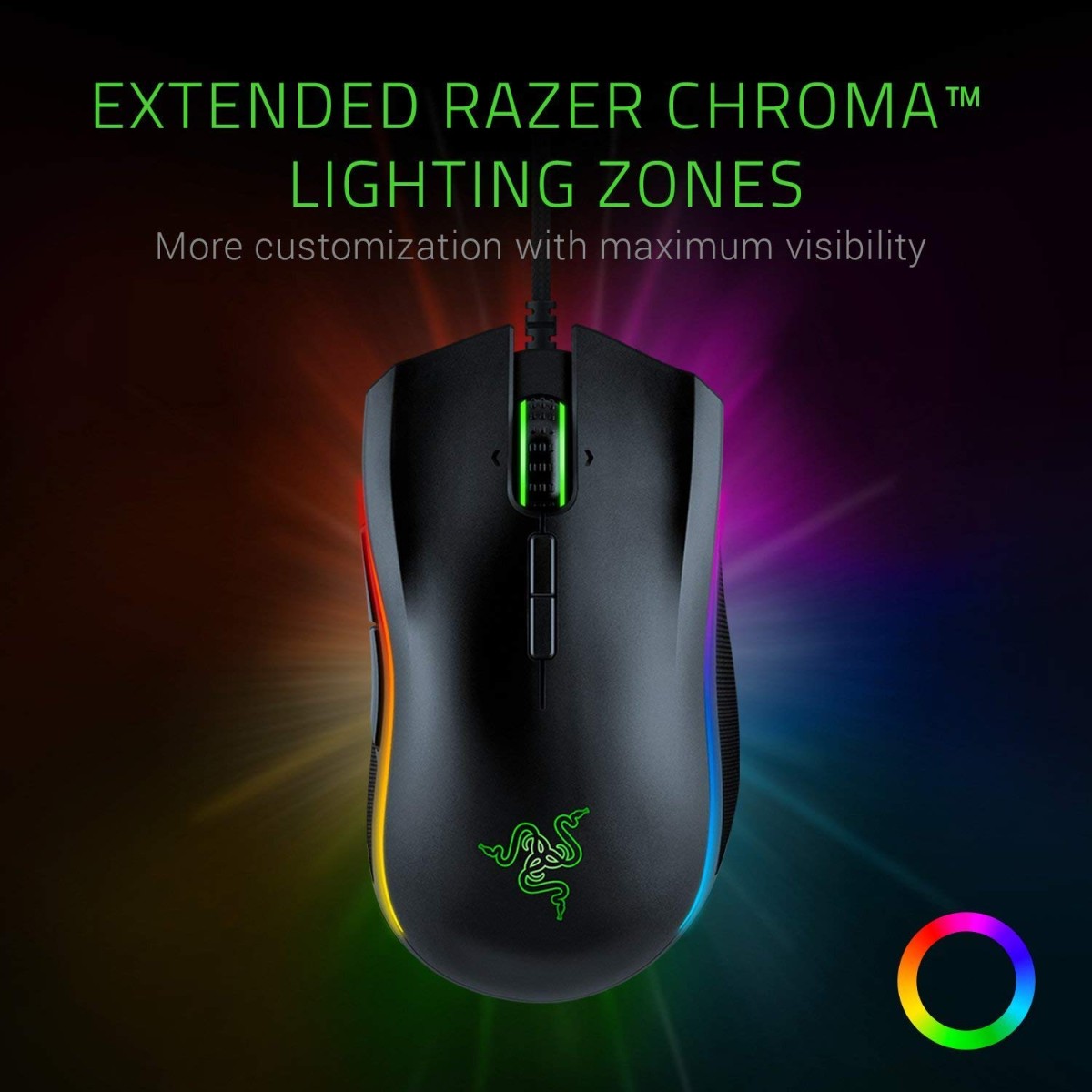 Razer Mamba Elite - Right-Handed Wired Gaming Mouse with Extended Razer Chroma RGB Lighting | 9 Programmable Buttons | 16000 DPI - RZ01-02560100-R3M1 Razer Mamba Elite - Right-Handed Wired Gaming Mouse with Extended Razer Chroma RGB Lighting | 9 Programmable Buttons | 16000 DPI - RZ01-02560100-R3M1