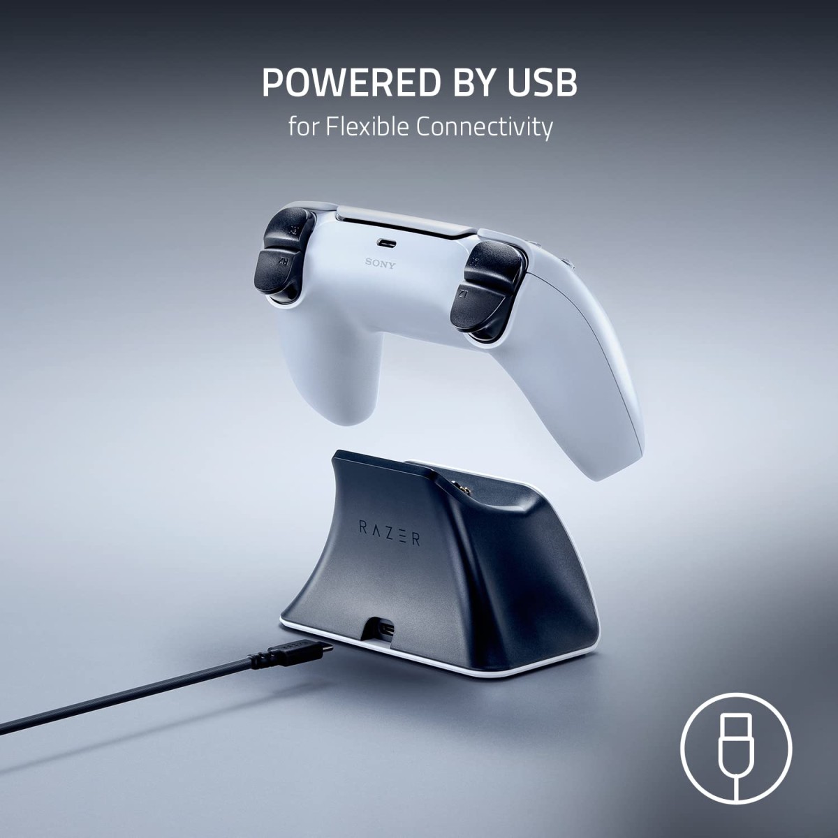 Razer Quick Charging Stand for Play Station 5 DualSense Wireless Controller - Red - RC21-01900300-R3M1