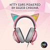 Razer kraken kitty ears chroma usb rgb gaming wired over ear headphones with mic pink