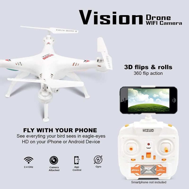 Real Games™ Vision Kids Quad Copter Remote Control Drone for Boys and Girls (White) Real Games™ Vision Kids Quad Copter Remote Control Drone for Boys and Girls (White)