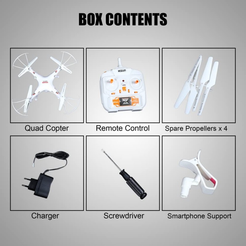 Real Games™ Vision Kids Quad Copter Remote Control Drone for Boys and Girls (White) Real Games™ Vision Kids Quad Copter Remote Control Drone for Boys and Girls (White)