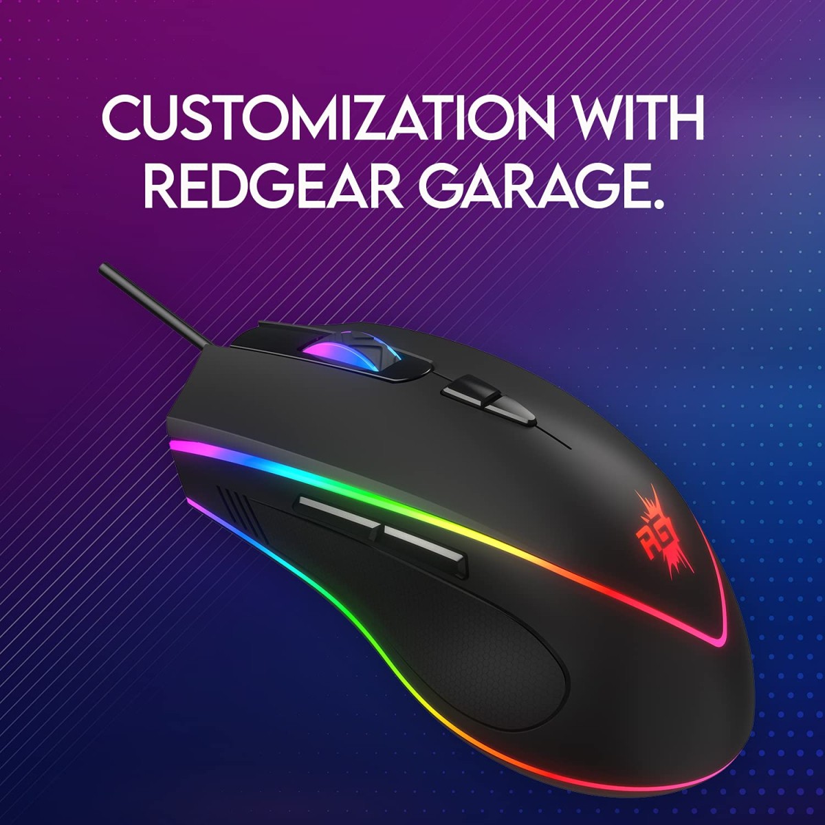 Redgear A-17 Gaming Mouse with Upto 6400 DPI, RGB Lighting and Braided Cable Black