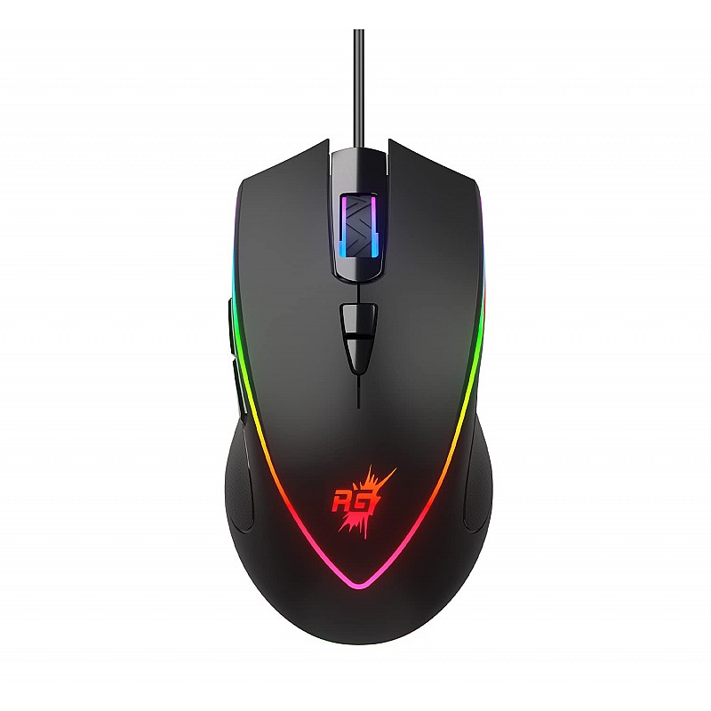 Redgear A-17 Gaming Mouse with Upto 6400 DPI, RGB Lighting and Braided Cable Black