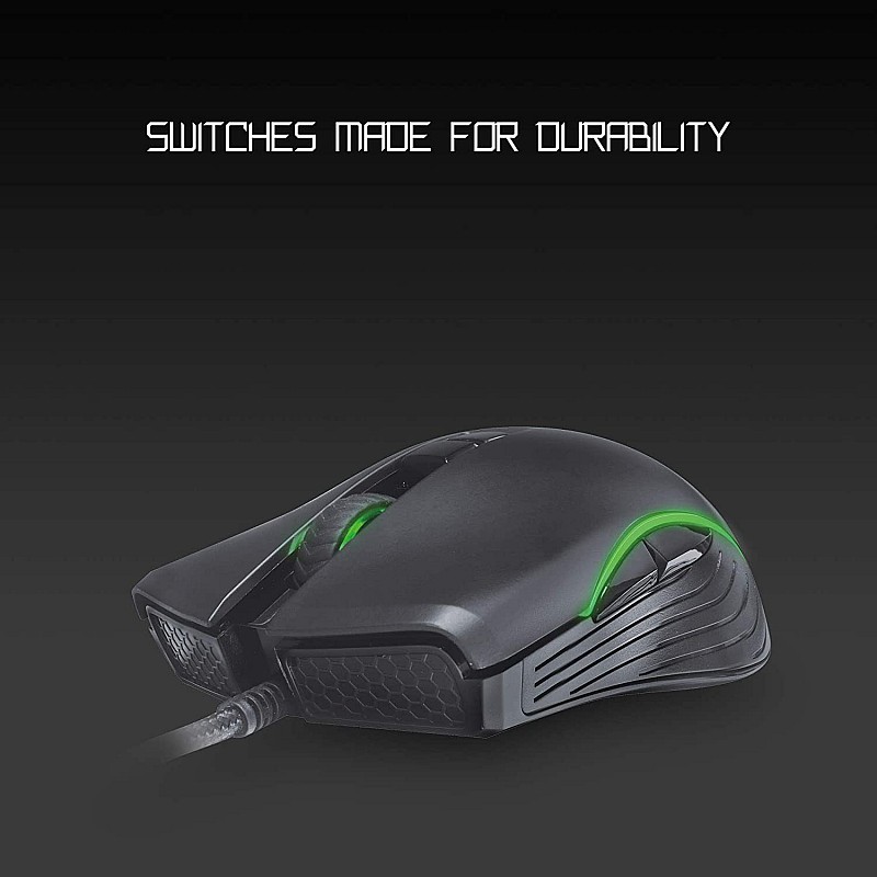 Redgear A-20 Wired Gaming Mouse with RGB and Upto 4800 dpi for Windows PC Gamers