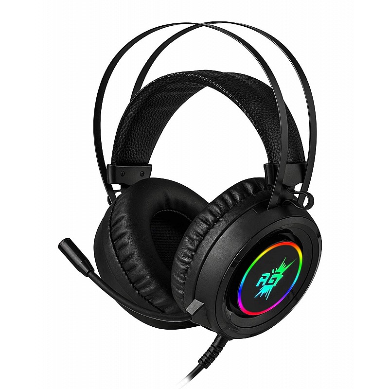 Redgear Cloak Wired RGB Gaming Headphones with Microphone for PC Black