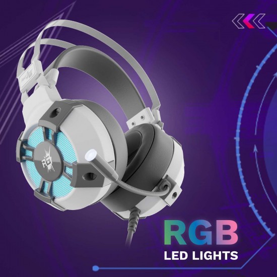 Redgear Cosmo 7.1 USB Wired Gaming Headphones with RGB LED Effect (White)