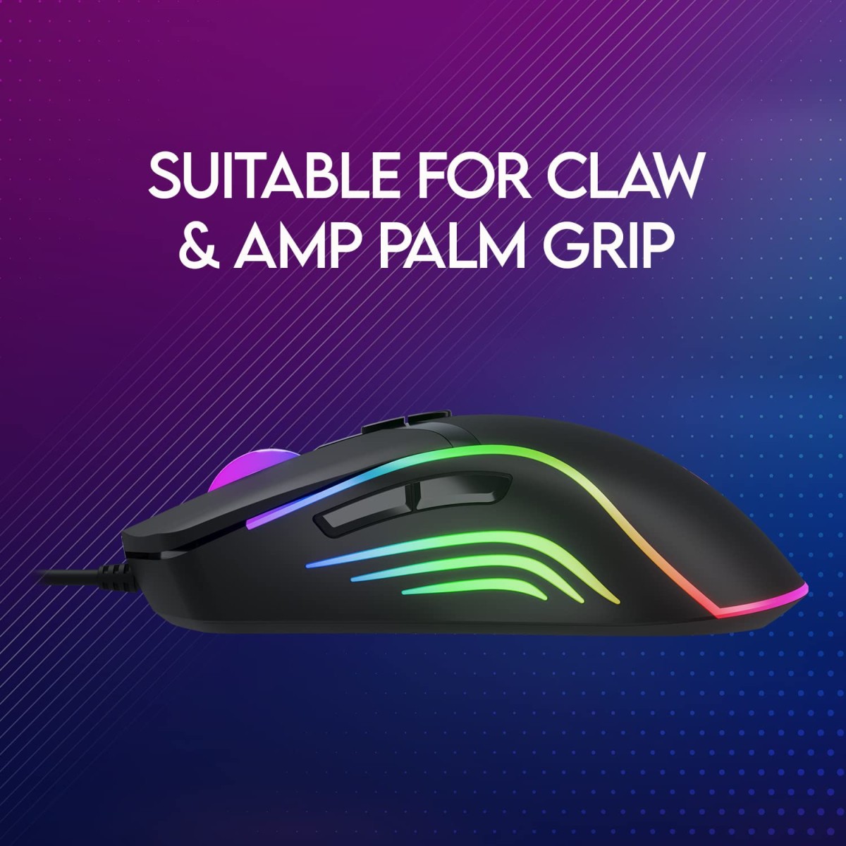 Redgear F-15 Wired Optical Gaming Mouse with Running RGB LEDs, 5 Million Durable Click Switches and Upto 6400 dpi for PC Gamers