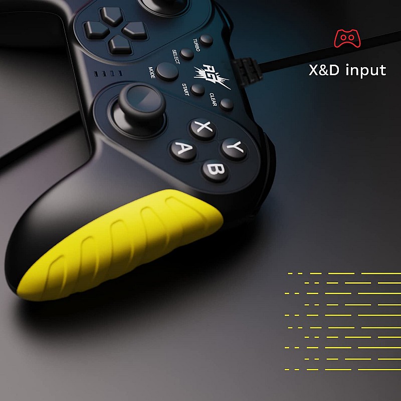 Redgear MS-150 Wired Gamepad with 2 Digital triggers, 2 Analog Sticks Ergonomic Design, 1.8 m Durable Cable, X Input and Direct Input(Punk Yellow)