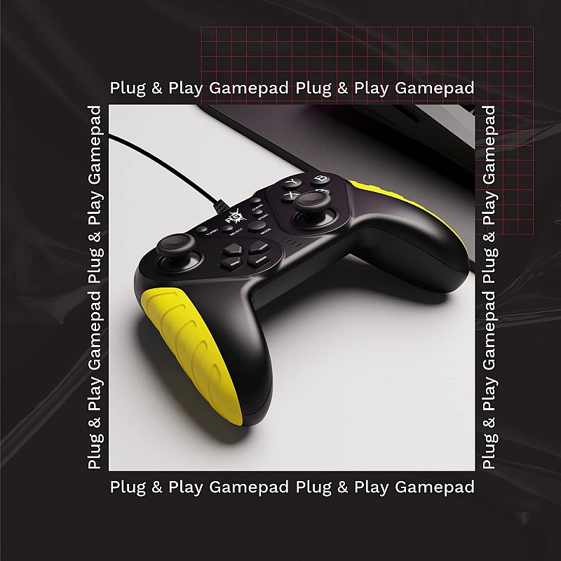 Redgear MS-150 Wired Gamepad with 2 Digital triggers, 2 Analog Sticks Ergonomic Design, 1.8 m Durable Cable, X Input and Direct Input(Punk Yellow)