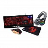 Redgear MT41 Manta 4. in 1 Gaming Combo with Keyboard, Mouse, Headphones and Speed Edition Mousepad.