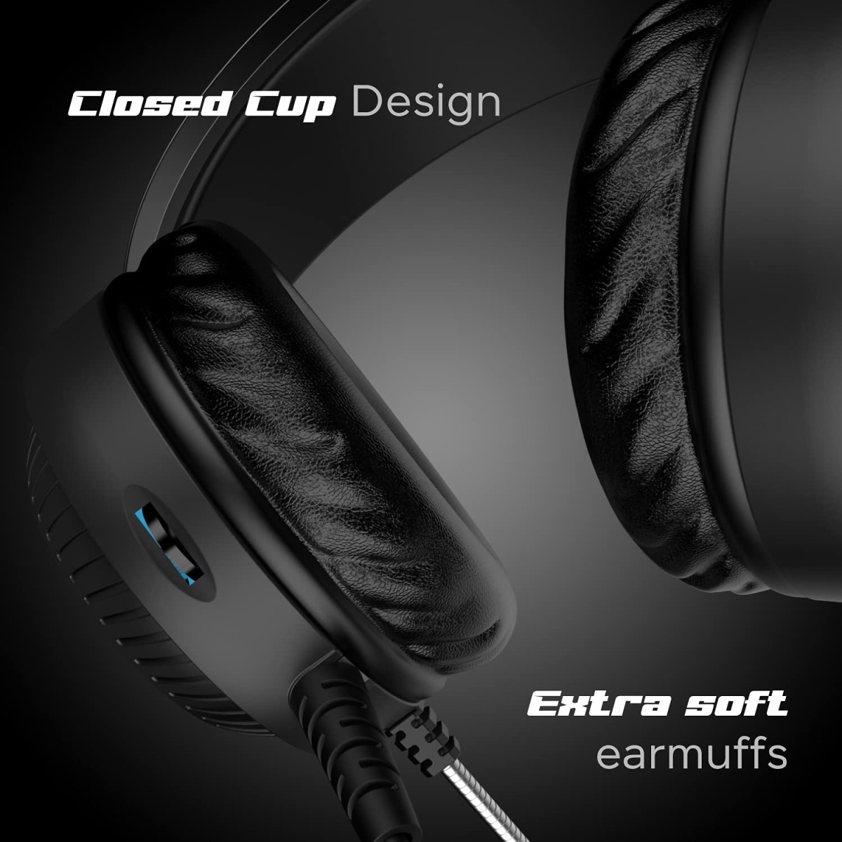 Redgear Trident Wired Over Ear Headphones with Mic (Black)