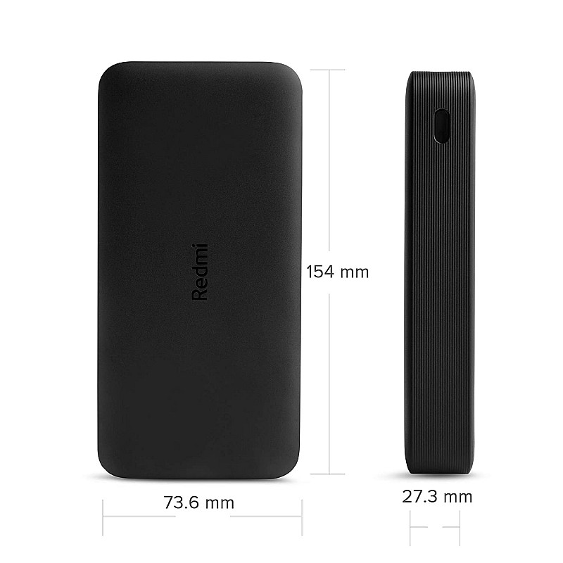 Redmi 10000 mAh Fast Charging Slim Power Bank Black, 10W Fast Charging, Dual Ports