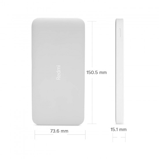 Redmi 10000 mAh Fast Charging Slim Power Bank Black, 10W Fast Charging, Dual Ports