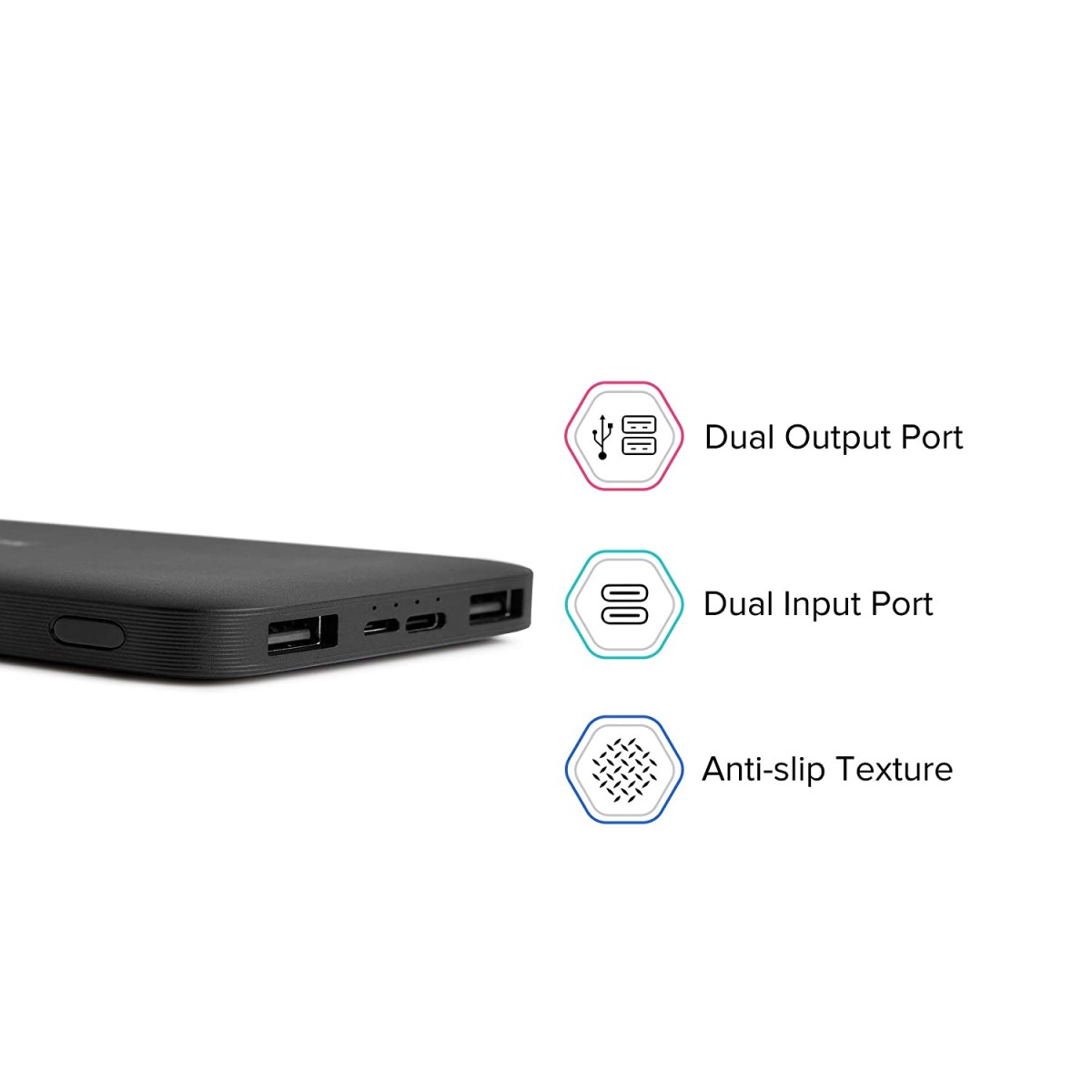 Redmi 10000mAh Fast Charging Slim Lithium Polymer Power Bank (Black, 10W Fast Charging, Dual Ports) refurbished