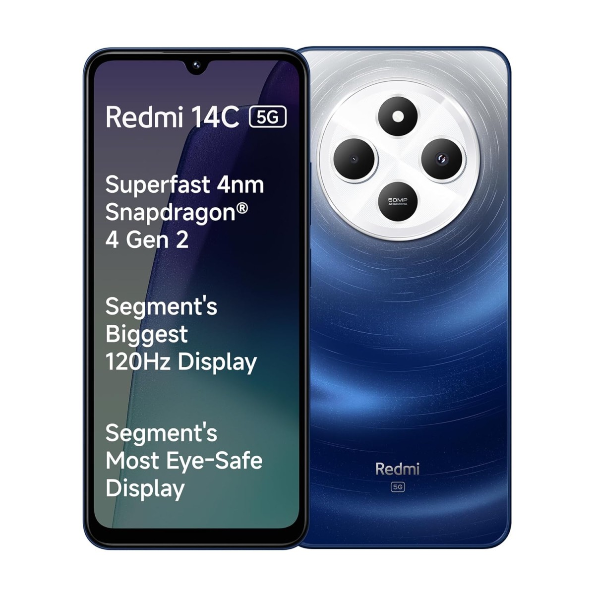 Redmi 14C 5G (Starlight Blue, 4GB RAM, 128GB Storage) | Superfast 4nm Snapdragon 4 Gen 2 | 120Hz 17.47cm (6.88”) Display | 5160mAh Battery | 50MP Dual Camera | Premium Starlight Design {open box}