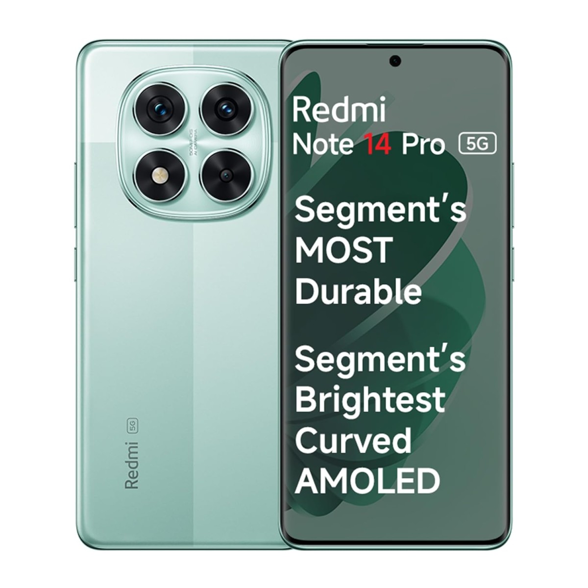 Redmi Note 14 Pro 5G Ivy Green 8GB RAM 256GB Storage|50 MP Sony Camera Setup|Corning Gorilla Glass Victus 2 | 1.5K 3D Curved AMOLED