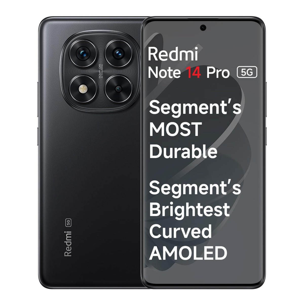 (Refurbished) Redmi Note 14 Pro 5G (Titan Black, 8GB RAM, 128GB Storage) | 50 MP Sony Camera Setup | Corning Gorilla Glass Victus 2 | 1.5K 3D Curved