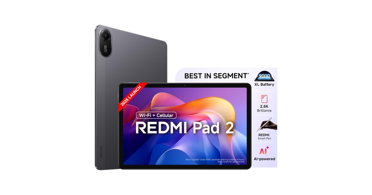 Redmi Pad 2 Wi-Fi + Cellular, Active Pen Support, 27.94cm(11