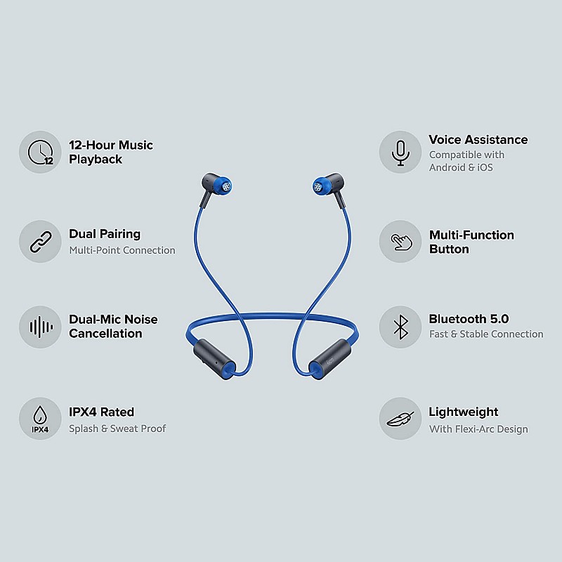 Redmi SonicBass Neckband Bluetooth Headset (Blue)