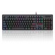 Redragon dyaus k509 wired semi mechanical gaming keyboard with 7 rgb backlit colors on keys & without edge side light illumination (black)