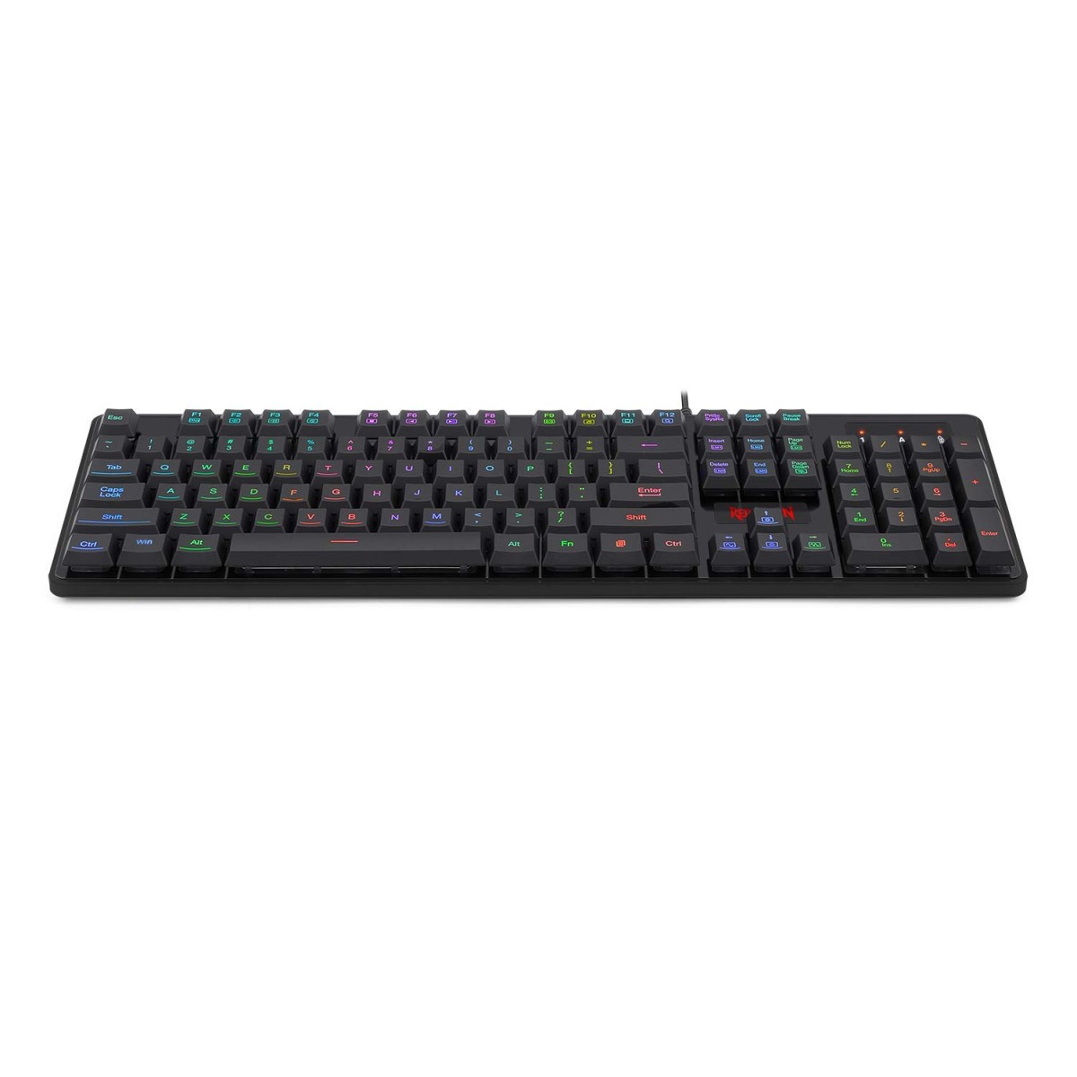 Redragon dyaus k509 wired semi mechanical gaming keyboard with 7 rgb backlit colors on keys & without edge side light illumination (black)