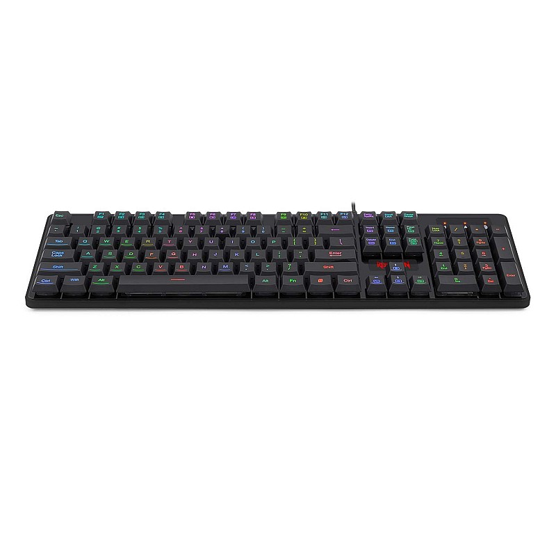 Redragon dyaus k509 wired semi mechanical gaming keyboard with 7 rgb backlit colors on keys & without edge side light illumination (black)