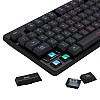 Redragon dyaus k509 wired semi mechanical gaming keyboard with 7 rgb backlit colors on keys & without edge side light illumination (black)