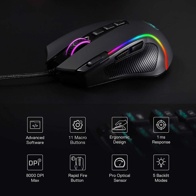 Redragon M612 Predator RGB Wired Optical Gaming Mouse