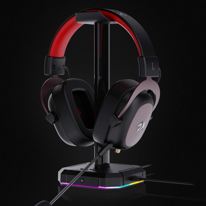 Redragon Scepter PRO HA300 with 10 RGB Lighting Modes and 4 USB Ports Headphone Stand