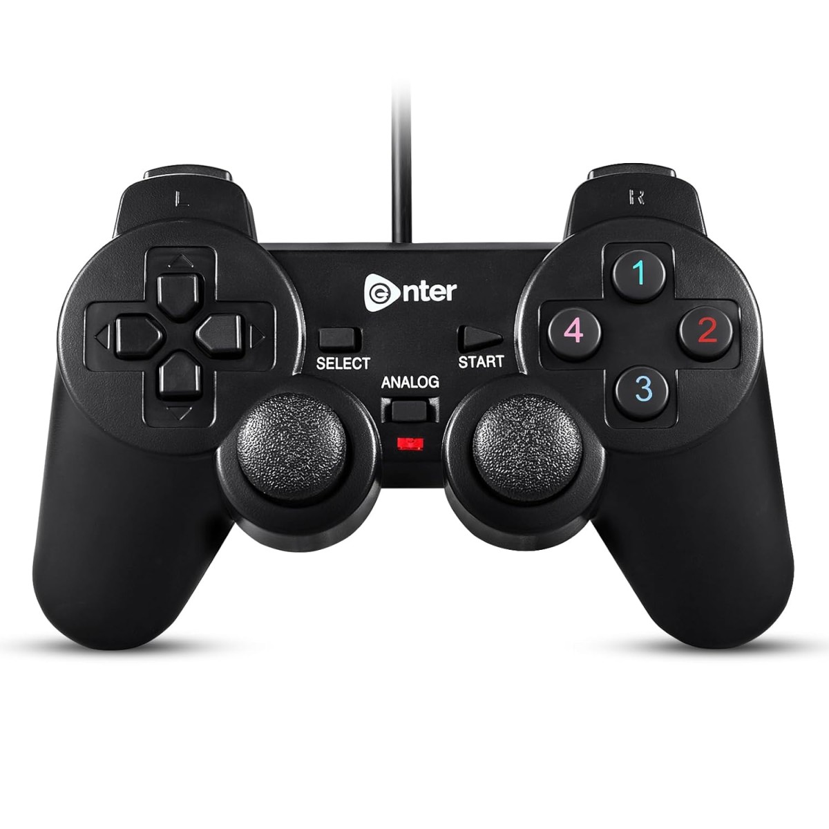 Enter GPV10 Wired USB Gamepad Controller with Dual Vibration, Compatible with PC/Windows/PS3/ Android TV