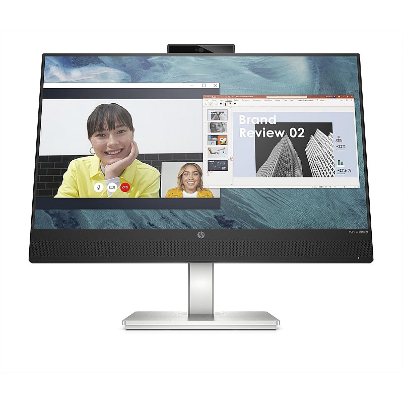 HP M24 23.8-inch(60.45 cm) FHD IPS 3-Sided Micro-Edge Screen, Eyesafe Certified,AMD FreeSync, 5 MP Webcam,75Hz, 99% sRGB,Flicker Free, 1xHDMI 1.4, 300 nits(459J4AA), M24 Webcam Monitor, Black