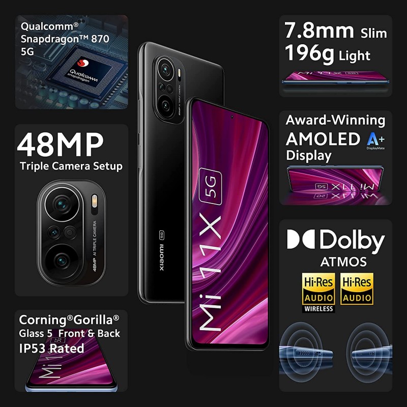 (Refurbished) Mi 11X 5G (Cosmic Black, 6GB RAM, 128GB ROM)