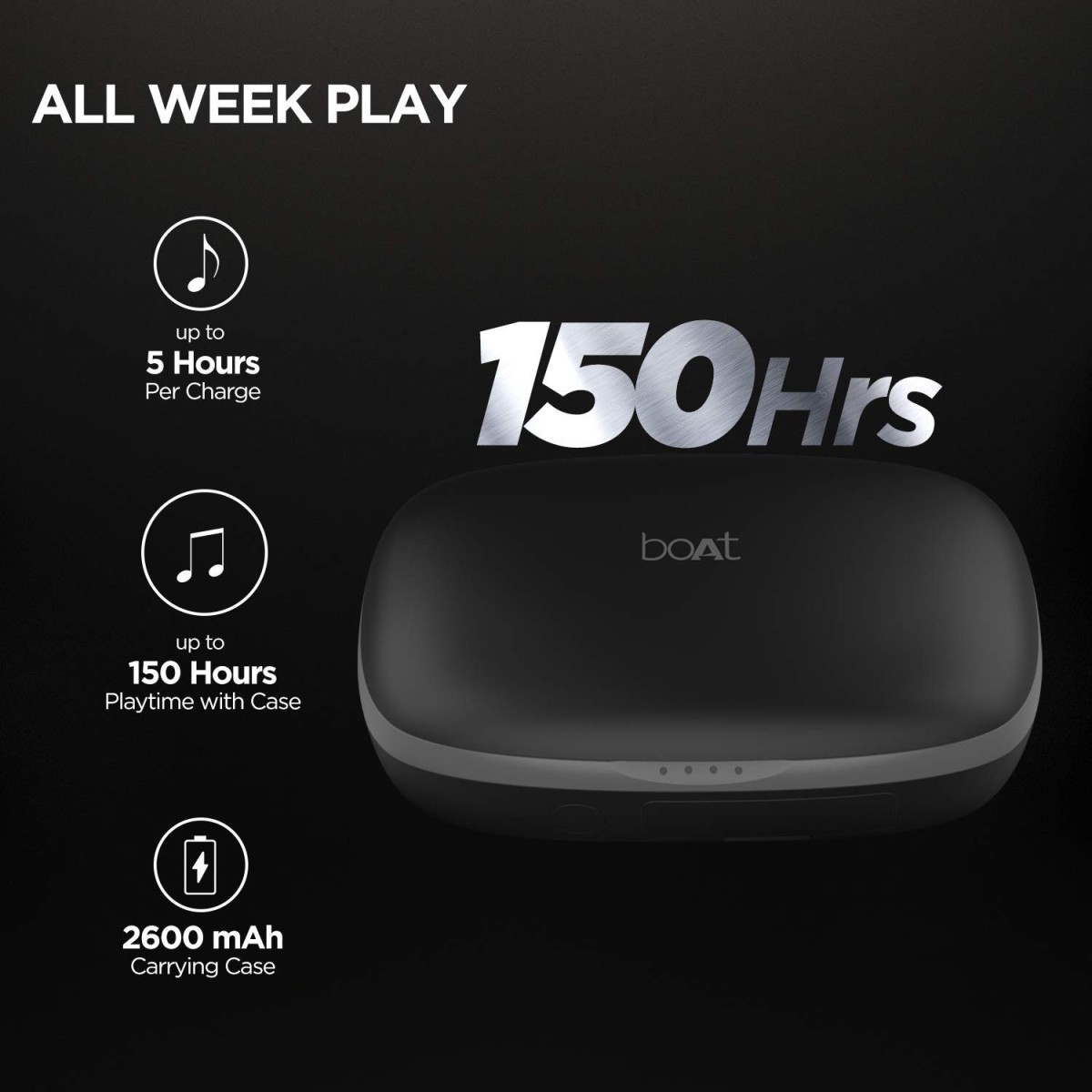 Boat airdopes 441 bluetooth truly wireless in ear earbuds with mic active black