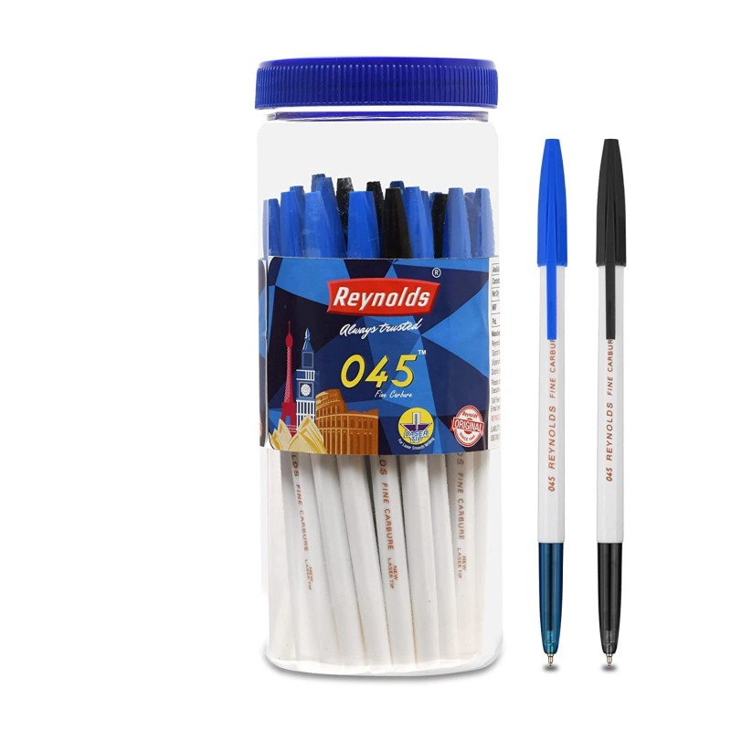 Reynolds 045 CARBURE 25 PENS JAR, 20BLUE & 5 BLACK Ball Pen