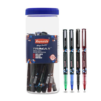 Reynolds TRIMAX 15 PENS JAR, 9 BLUE, 2 BLACK, 2 RED & 2 GREEN 