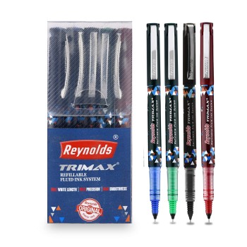 Reynolds TRIMAX 5 PENS POUCH Gel Pen I Lightweight Gel Pen With Comfortable Grip for Extra Smooth Writing-