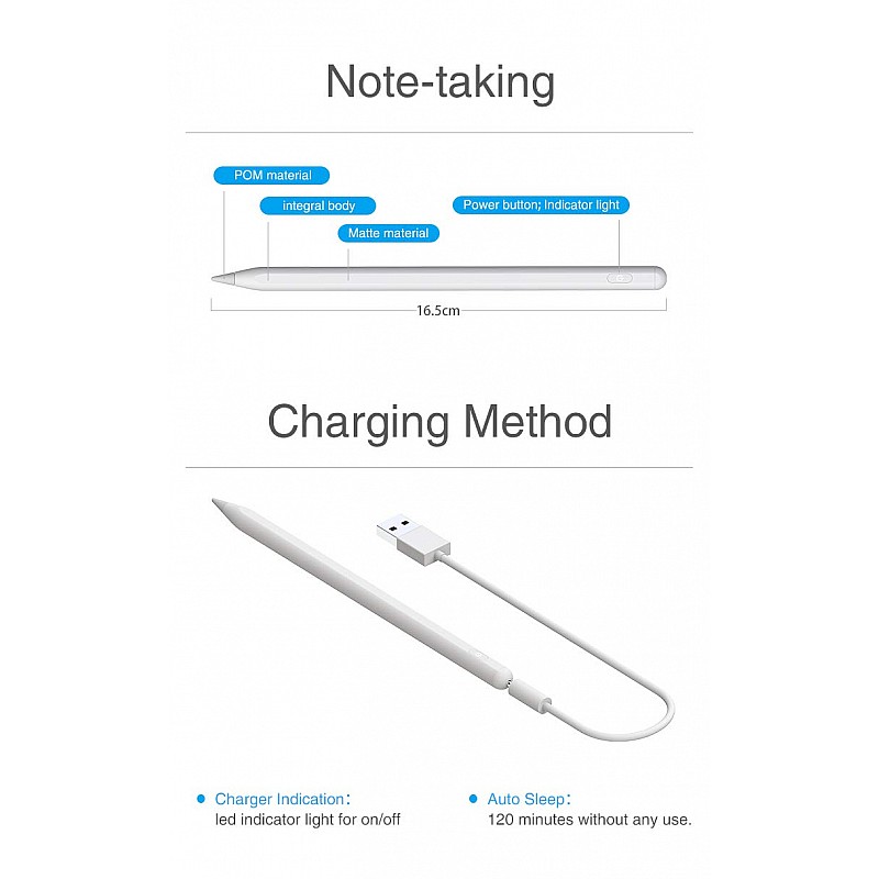 Robustrion Active Stylus with Palm Rejection and Tilt Sensor Pencil Alternative Compatible with Apple iPad 6th 7th 8th 9th Generation 10.2 inch 