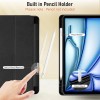 Robustrion Case Cover for iPad Air 11 inch Cover M3 / M2 / iPad Air 5th Generation Cover/iPad Air 4th Generation with [Pencil Holder] for iPad Air 11 inch M3 M2 6th 7th Gen/Air 4 5 10.9" - Black