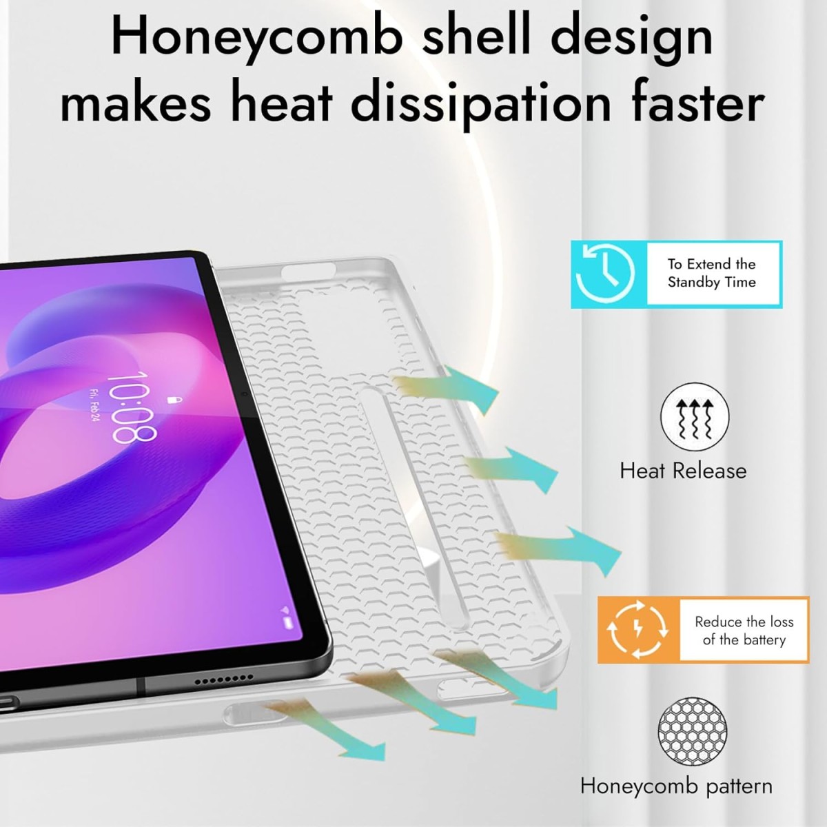 Robustrion Case for Lenovo Idea Tab Pro 12.7 inch Cover Case with [Pencil Holder] [Soft Flexible Case] for Lenovo Idea Tab Pro Cover 12.7 inch [Auto Sleep Wake Support] - Grey