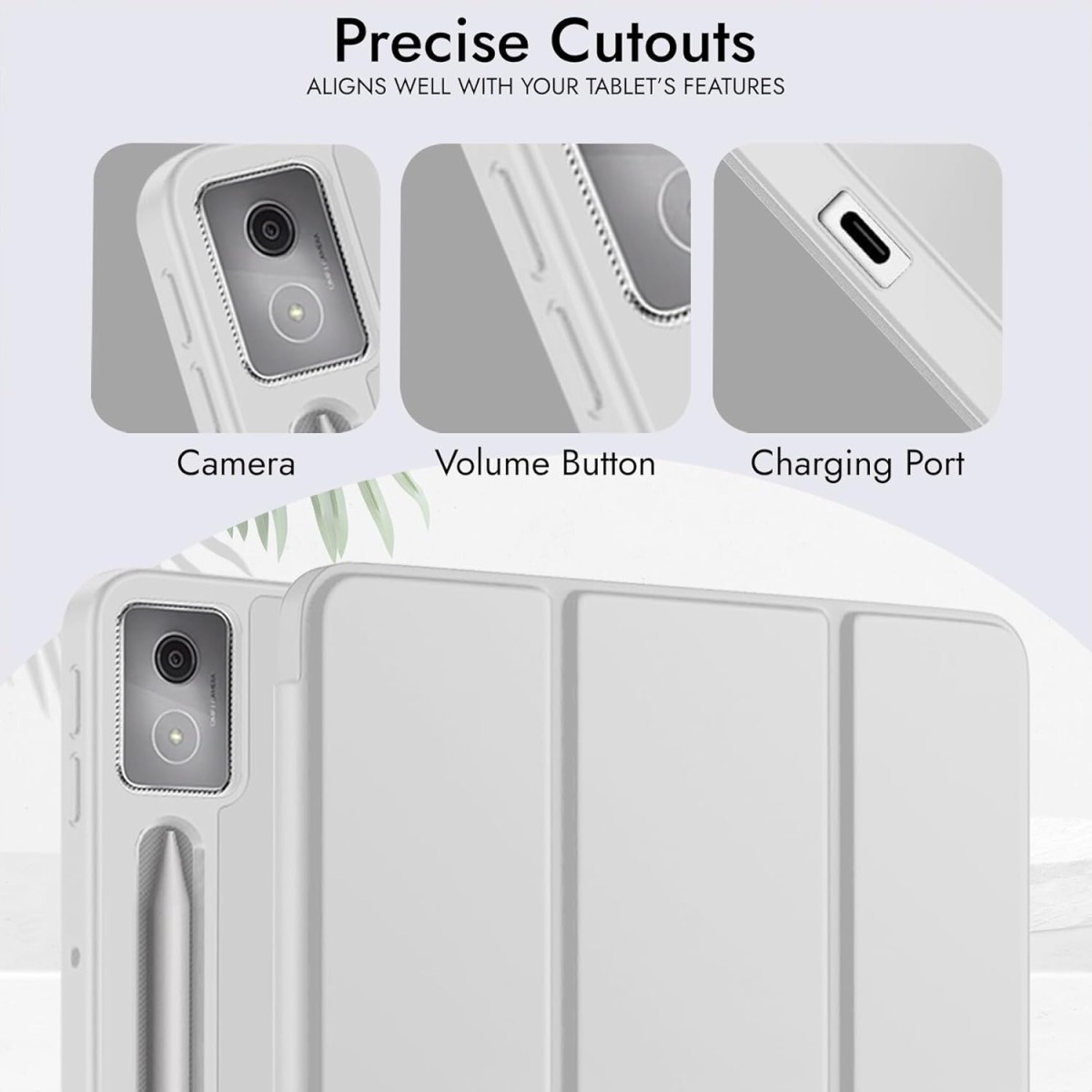 Robustrion Case for Lenovo Idea Tab Pro 12.7 inch Cover Case with [Pencil Holder] [Soft Flexible Case] for Lenovo Idea Tab Pro Cover 12.7 inch [Auto Sleep Wake Support] - Grey