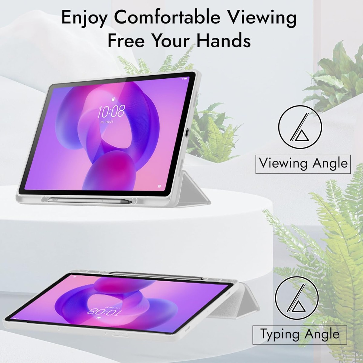 Robustrion Case for Lenovo Idea Tab Pro 12.7 inch Cover Case with [Pencil Holder] [Soft Flexible Case] for Lenovo Idea Tab Pro Cover 12.7 inch [Auto Sleep Wake Support] - Grey